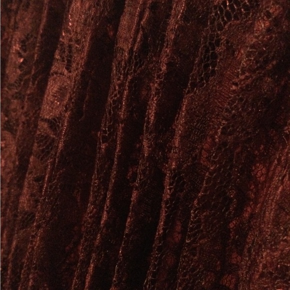 Pink Martini Burgundy Pleated Lace Skirt, Size S - Picture 6 of 8